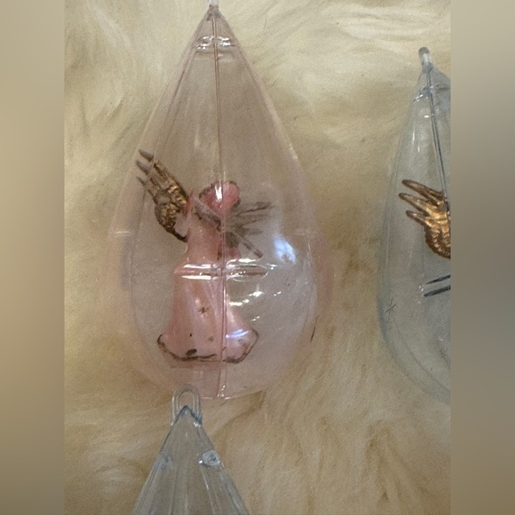 Set of 4 Vtg 50s Jewelbrite Teardrop Angel with Violin, Diorama ornament - Picture 5 of 6